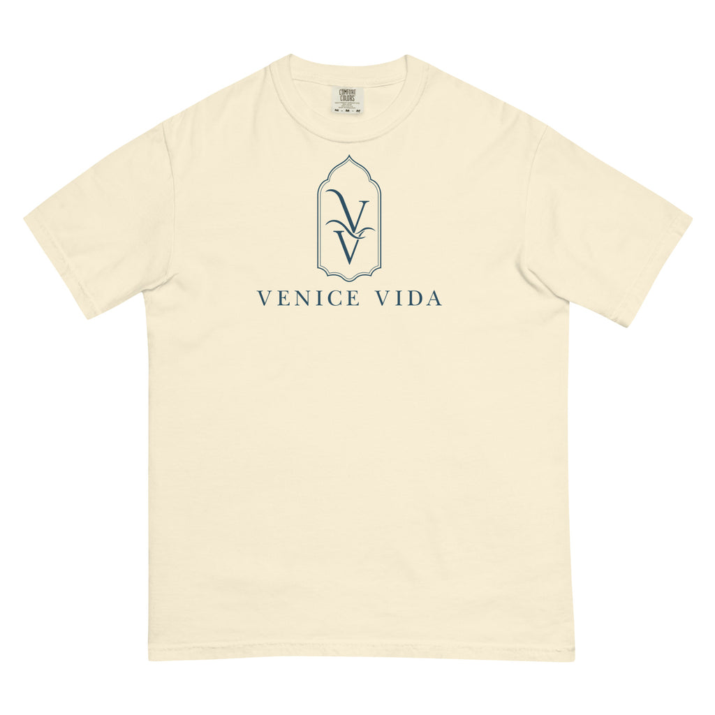 Mediterranean Statement Tee, Comfort Colors tee featuring the Venice Vida VV mark