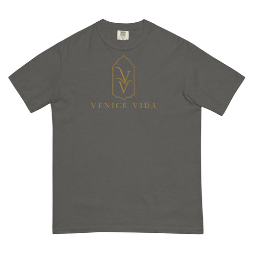 Afterglow Statement Tee, Comfort Colors tee featuring the Venice Vida VV mark
