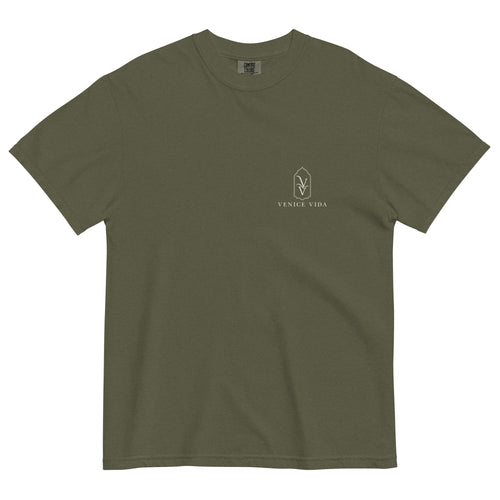 Banyan Tee close-up, Comfort Colors garment-dyed coastal tee